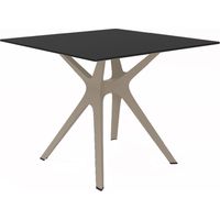 Table carrée intérieure 90x90 sable - noir VELA S Resol