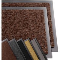 Vounot – Lot de 2 tapis de porte rectangulaires 40x60cm – Antidérapants en polypropylène et vinyle – Lavables à 30° – Marron-Noir