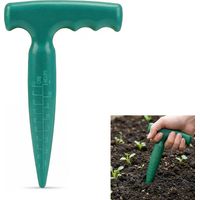 Piantabulbi con impugnatura ergonomica a T, piantabulbi manuale con misurazione della profondità, attrezzo da giardinaggio per bulbi, piantine, fiori e ortaggi, strumento per bulbi