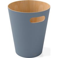 Umbra Pattumiera in Legno Bicolore per Ufficio, Bagno, Soggiorno e Altro, Blue Ardesia, 7.5 L