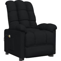 Sillón relax con función reclinable manual y masaje en tela negra DEC029255