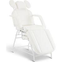 Barberpub Kosmetikliege Klappbar, Massageliege 80cm breit, behandlungsliege Wimpern, Tattoo Liege für SPA Salon, Verstellbare Handstütze für Kosmetiker 185x80x90 cm 0726 (Weiß/PU)