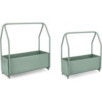 Porta Fiore Rettangolare Acciaio Marrone Moderno da Interno - MAGICAL - Colore: Verde