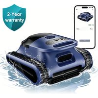 Robot de piscine sans fil – Jusqu’à 200 m² – 150 min – 4 Modes de nettoyage – Commande App – Fond, Parois, Ligne d’eau, Marches – Bleu