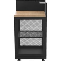 sweeek - Außenküche Stahl und Holzdekor 1 Regal B 60 cm