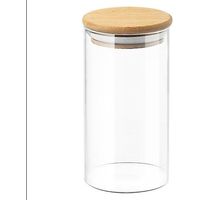 Bocaux en verre transparents avec couvercles - Accessoires de cuisine - 8,5 x 20 cm E4 - Lot de 4