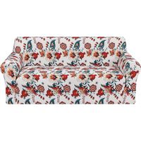 Housse de canapé trois places Housse de canapé élastique avec accoudoirs Housse de canapé élastique Housse de canapé universelle Housse de canapé (fleur mer + canapé trois places (pour 190 230cm))