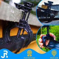 3 x Black Mini Gutter Guttering Shed Bracket Clamp Adjustable - No Tools Required