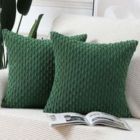 BUNTHAUS PA Set di 2 federe per cuscini in velluto a coste a righe Boho, morbide federe decorative per divano, camera da letto, verde 40 x 40 cm
