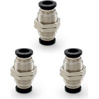 3 Pièces Connecteurs Pneumatiques, Raccord de Cloison Pneumatique, Connecteur Rapide Pneumatique Diamètre du Tuyau Raccordable 8 MM