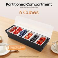 Récipient à Ingrédients 6 Compartiments avec Couvercle Transparent - Boîte à Épices et Fruits pour la Cuisine
