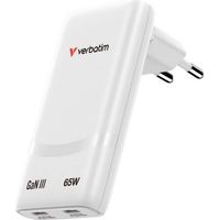 Cargador de Pared GaN Verbatim Fold n Go/ 2xUSB Tipo-C/ 65W