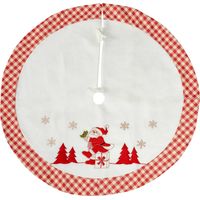 WeRChristmas – Checked Design Babbo Natale albero di Natale decorazione gonna, Tessuto, rosso/bianco, 107 cm