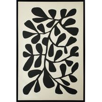 Toile en lin encadré avec des impressions abstraites en 3D de couleur noire 93x63cm