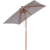 Parasol inclinable en bois de 2 m - Gris