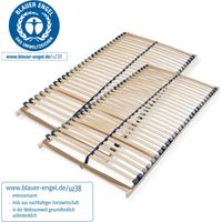 Lattenrost 200x200, Ergonomischer 7 Zonen Lattenrost mit stabilem Buchenholzrahmen, 28 Latten, Hergestellt in Deutschland, Selbstmontage, Traglast ca. 150Kg