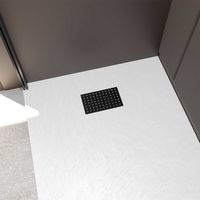 Griglia traforata in acciaio inox Nero Opaco per piatto doccia - 20.15x12.3x0.55cm