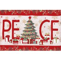 Preziosa Home Tappeto Natale in Ciniglia Jacard Piazzato Ass. Antiscivolo 55 x 80 Cm Multicolor 1 Pz