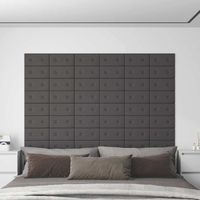 vidaXL Tête de lit murale 12 pcs Gris 30 x 15 cm Simili cuir