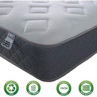 Starlight Beds – Shorty Mattress. 7.5 Inch Deep Sprung Shorty Memory Fibre Mattress with a Diamond Design Cool Touch Top Panel and Stylish Grey Border (2ft6 x 5ft9)