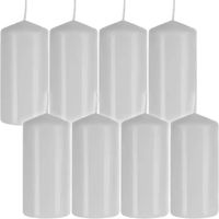 Cilindro de vela blanco - juego de 8 piezas.