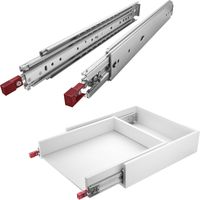 1 Paar SOTECH Schwerlastauszüge mit Lock-in/out Einrastfunktion mit rotem Hebel, belastbar bis 200 Kg, Modell VarioSlide KV2-200-H76-L1450-EH 1473,2 mm