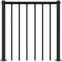 Ringhiera per scala dritta - Nero - Acciaio termolaccato - Lunghezza 1m - Corrimano in PVC - RE-I-RV-PVC-N