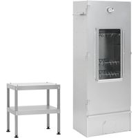 Vidaxl – Fumoir à four extérieur en acier galvanisé – Dimensions 44,5 x 29 x 110 cm – Avec table et thermomètre intégré – Pour fumage viande et poisson