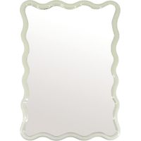 Miroir rectangulaire cadre ondulé coloris ivoire 38 x 30cm