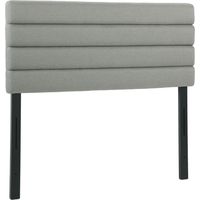 Tête de lit 140 cm, revêtue de lin, hauteur réglable sur 3 niveaux (106/116/126 cm), fixation murale, grise