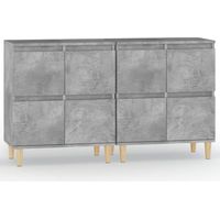 Maison La Vie - 2 pcs Buffet Moderne - Meuble de rangement - gris béton 60x35x70 cm bois d'ingénierie bu217