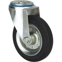 rueda giratora agujero m12 20zvl125-bsr metalico-goma negra rodillos
