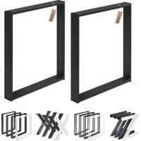 LAMO Manufaktur Lot de 2 pieds de table è manger ou de bureau, modèle Simple Medium, Profil 60x30 mm, 60x72 cm (L x H), noire, LTS-01-D-CC-9005