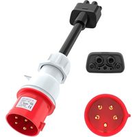 Adaptateur CEE vers Tesla 5 broches, rallonge de câble de charge 32 A/7 kW Gen 2 pour Tesla Model S/3/X/Y, mise à la terre requise pour le fonctionnement-Crezuo
