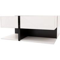 2 in 1 Runder Couchtisch aus MDF, Beistelltisch mit Tischplatte aus Marmor und Schubladen aus Kunststoff-Rattan, Griffe aus Massivholz. goldene Eisenfüße. 707045,5+505038,5cm