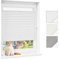 WOLTU Estor plisado para interiores, sin taladrar, con montaje de pinza, 45x100 cm, blanco