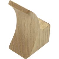 Estamp Huthaken Loop, Garderobenhaken Wandhaken Kleiderhaken + einfache Befestigung + Eiche lackiert, Breite 28 mm, Höhe 63 mm, inkl. Stockschraube M4 x 35 mm