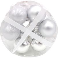 Weihnachtsbaumkugeln aus Glas 12er-Set 4cm Christbaumschmuck Weihnachtsdeko TOP - silber
