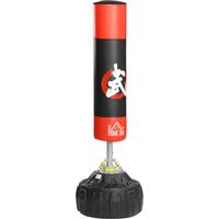 Saco de Boxeo de Pie 180 cm, Base Rellenable 60 kg Arena/50 kg Agua, Resortes Amortiguador, Ø60 cm, Noir et Rouge