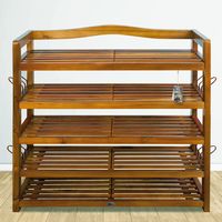 Shoe rack acacia wood 5 shelves 85x26x80 cm