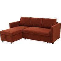 Canapé d'angle réversible 3p convertible tissu terracotta – WILSON