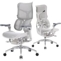 Silla de oficina ergonómica SIHOO Doro S300, doble soporte lumbar dinámico, reposabrazos 6D coordinados, silla gaming ajustable (Malla de terciopelo blanco)