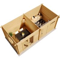 Alpholz Gartenhaus Vönix-40 ISO Gartenhaus aus Holz in Pinie, Holzhaus mit 40 mm Wandstärke, Blockbohlenhaus mit Montagematerial