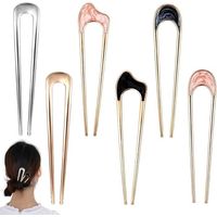 6pc French Twist Hair Pin Metal U Förmige Haarnadeln Haarnadel Französische, épingle française,épingle à cheveux à torsion