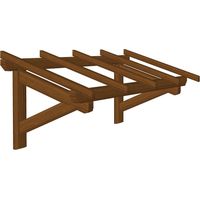 WMU – Marquise en bois pour portes et fenêtres – Traitement autoclave couleur marron – Dimensions 1.90 x 0.90 m – Résistante aux intempéries