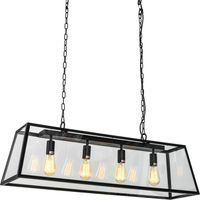 Italux Laverno - Suspension Industrielle Et Rétro Noir Mat 4 Lumières, E27