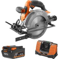 Confezione AEG 18V - Sega circolare subcompatta senza spazzole 165 mm - Batteria 4,0 Ah - Caricabatterie