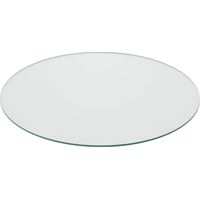 Relaxdays Glass Top, 8mm Thick, Tempered ESG, Safety Screen for Table & Fireplace, Fireproof, Round, Ø 80cm, Transparent