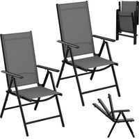 2 Stück faltbarer Gartenstuhl, Campingstuhl, robust, mit 7 verstellbaren hohen Rückenlehnen, Lounge für Terrasse, Balkon, Belastung 150 kg