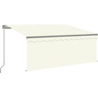 Store banne manuel rétractable beige 3 x 2,5 m avec stores et éclairage LED